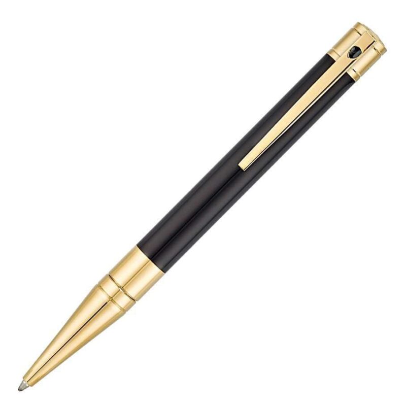 D-265202TPS S.T. Dupont D-Initial Black Ballpoint Pen
