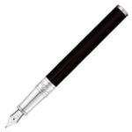 D-260203TPS S.T. Dupont D-Initial Duotone Black and Chrome Fountain Pen