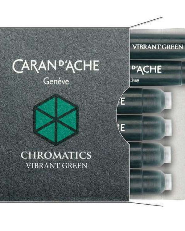 CD8021.21-TPS Caran d'Ache Vibrant Green 6 Chromatics Ink Cartridges