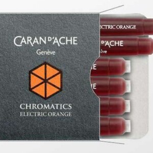 CD8021.052-TPS Caran d'Ache Electric Orange 6 Chromatics Ink CartridgesCD8021.052-TPS Caran d'Ache Electric Orange 6 Chromatics Ink Cartridges