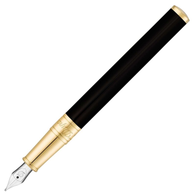 D-260205TPS S.T. Dupont D-Initial Duotone Black and Gold Fountain Pen