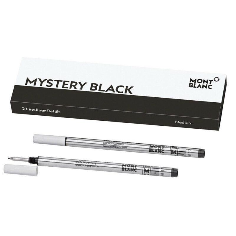 128246 Montblanc Mystery Black Fineliner Twin Pack Refill- Medium Nib