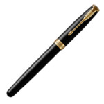 1931495 Parker Sonnet Black Lacquer Gold Trim Fountain Pen