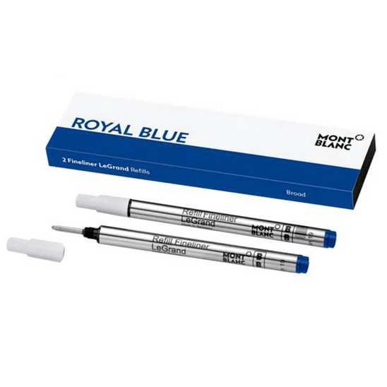 128251 Montblanc LeGrand Royal Blue Fineliner Broad Twin Pack Refill- Broad Nib