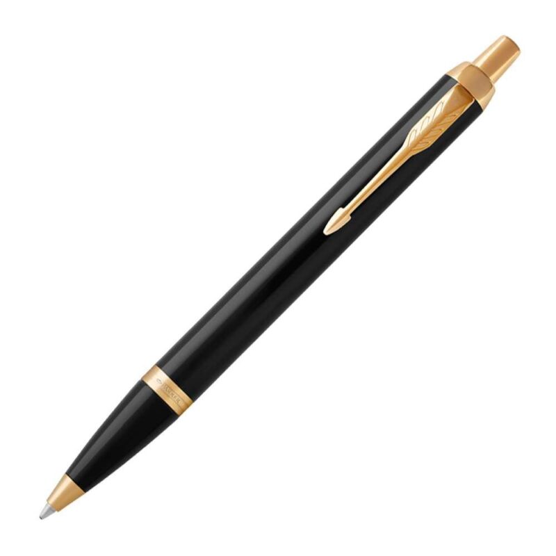 1931666 Parker IM Black Lacquer Gold Trim Ballpoint Pen