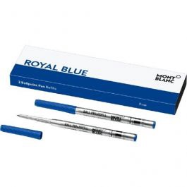 128213 Montblanc Royal Blue Ballpoint Pen Twin Pack Refill- Fine Nib