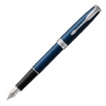 1945364 Parker Sonnet Blue Lacquer Chrome Trim Fountain Pen