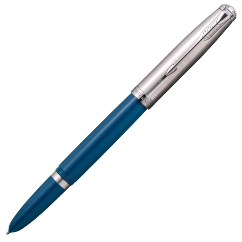 2123507 Parker 51 Teal Blue and Chrome Fountain Pen