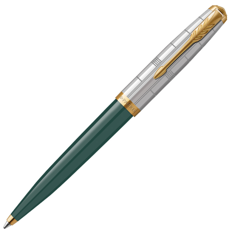 2169076 Parker 51 Premium Forest Green Gold Trim Ballpoint Pen