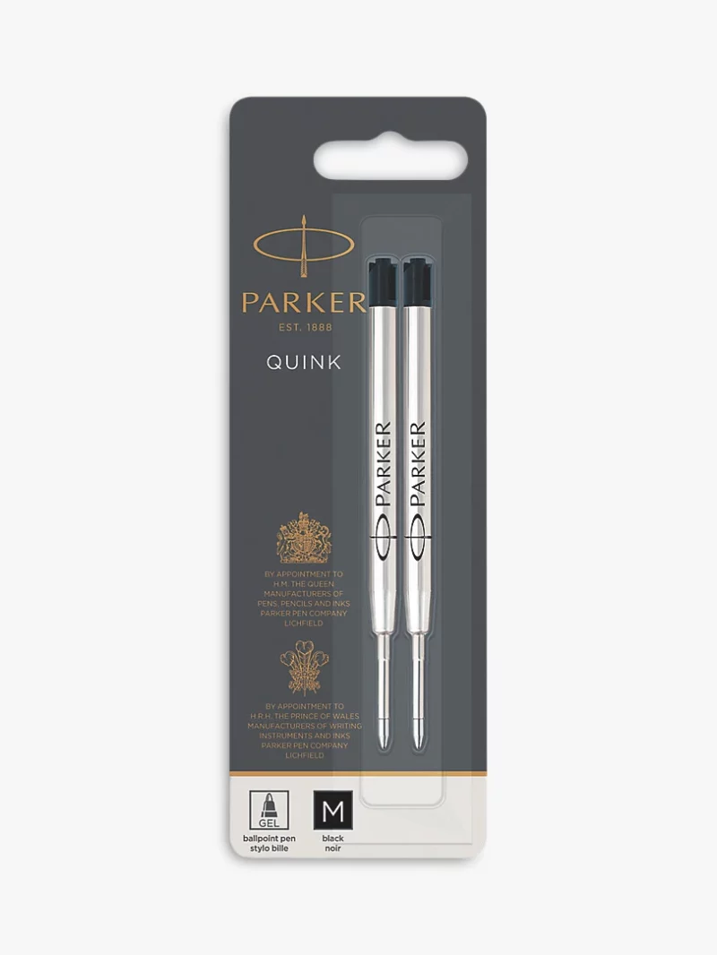 1950325- Parker Black Fine Rollerball Twin Pack Refill