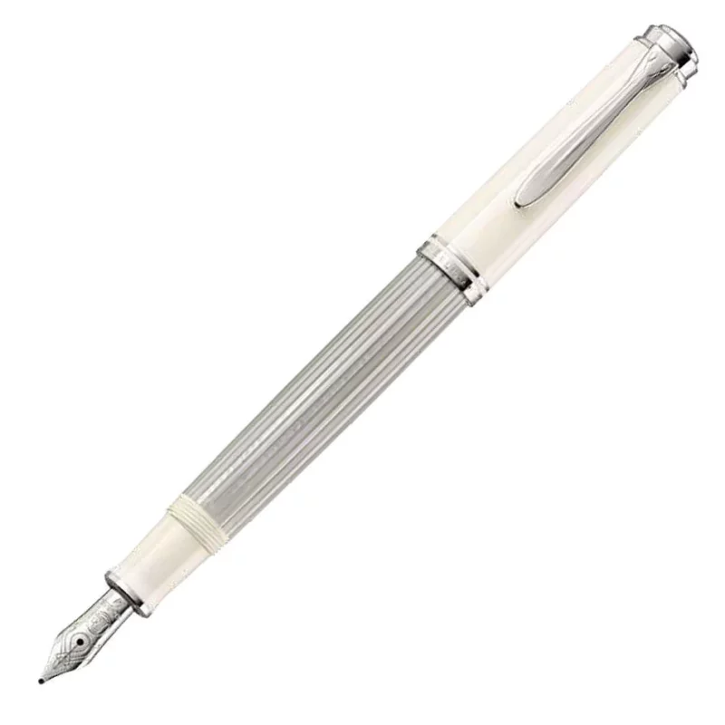 PK-815529 Pelikan Souveraen M405 Silver and White Fountain Pen