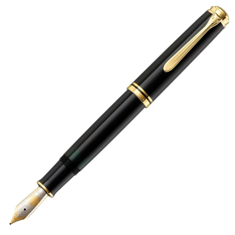 PK-987396 Pelikan Souveraen M1000 Black Gold Trim Fountain Pen