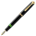 PK-980136 Pelikan Souveraen M600 Black Gold Trim Fountain Pen