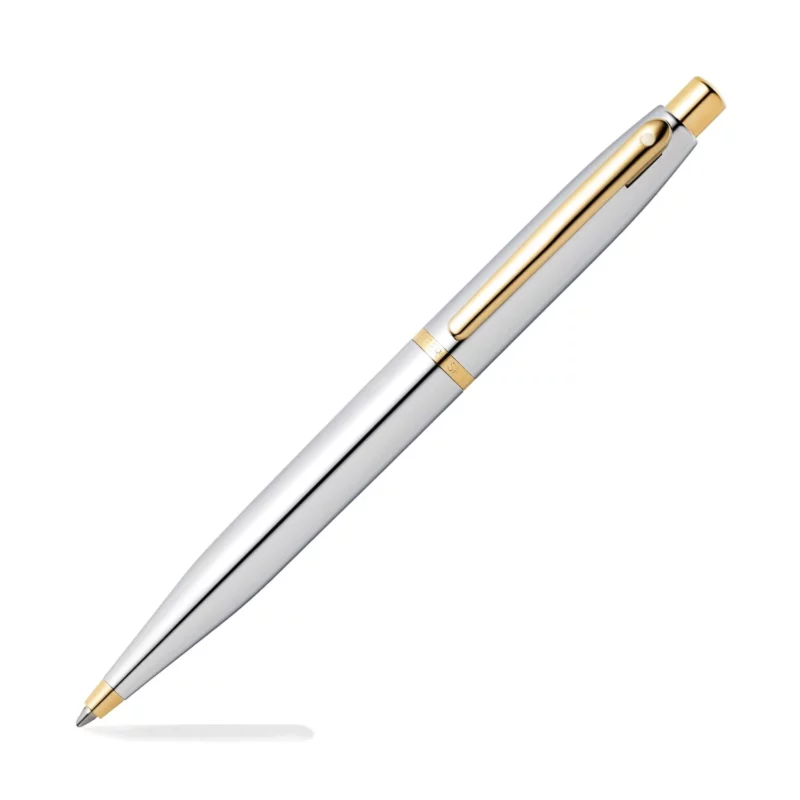 E2942251 Sheaffer VFM Polished Chrome Gold Trim Ballpoint Pen