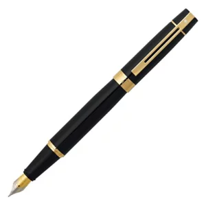 E0932553 Sheaffer 300 Glossy Black Gold Trim Fountain PenE0932553 Sheaffer 300 Glossy Black Gold Trim Fountain Pen