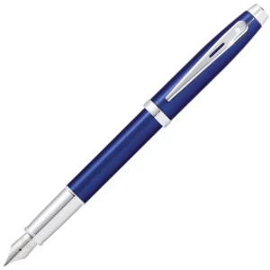 E0933953 Sheaffer 100 Glossy Blue Chrome Trim Fountain PenE0933953 Sheaffer 100 Glossy Blue Chrome Trim Fountain Pen