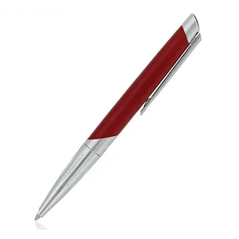 D-405739TPS S.T. Dupont Defi Millennium Silver& Red Ballpoint Pen