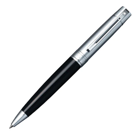 E2931451 Sheaffer 300 Gloss Black Chrome Cap Ballpoint Pen