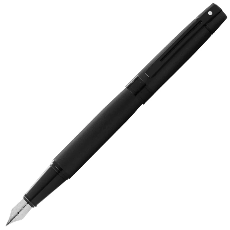 E0934353 Sheaffer 300 Matte Black Polished Black Trim Fountain Pen