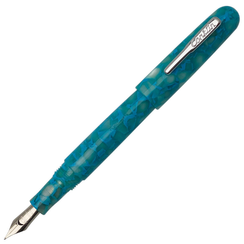 CK76162 Conklin All American Fountain Pen, Turquoise Serenity - M