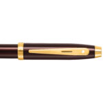 E1937051 Sheaffer 100 Coffee Brown Gold Trim Rollerball Pen