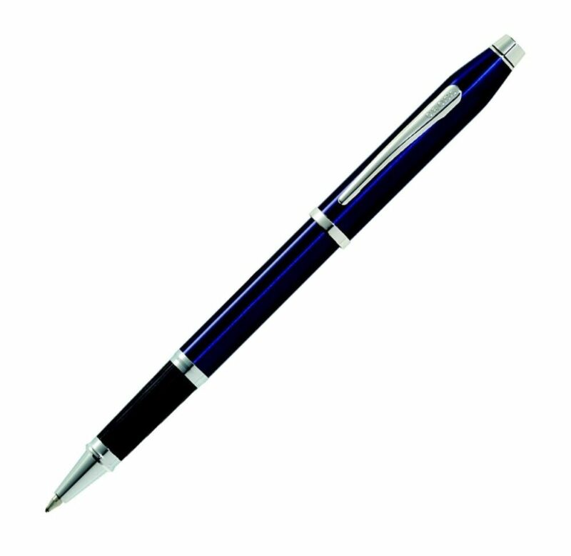 AT0085-158 Cross Century II Translucent Blue Chrome Trim Rollerball Pen